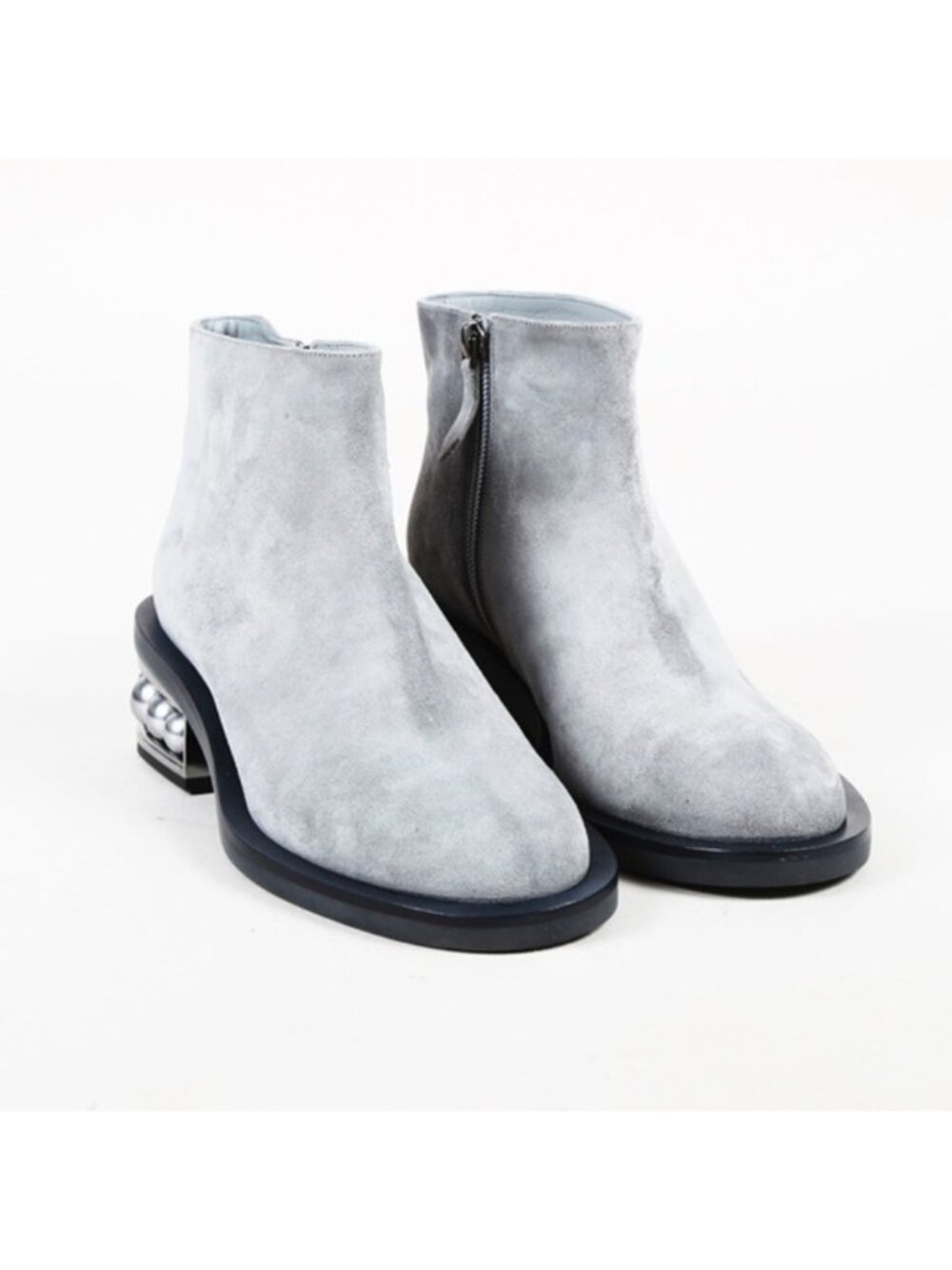 Nicholas Kirkwood Gray Suede “Casati Pearl” Ankle Boots